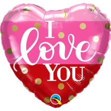 Standard Heart I Love You Gold Dots